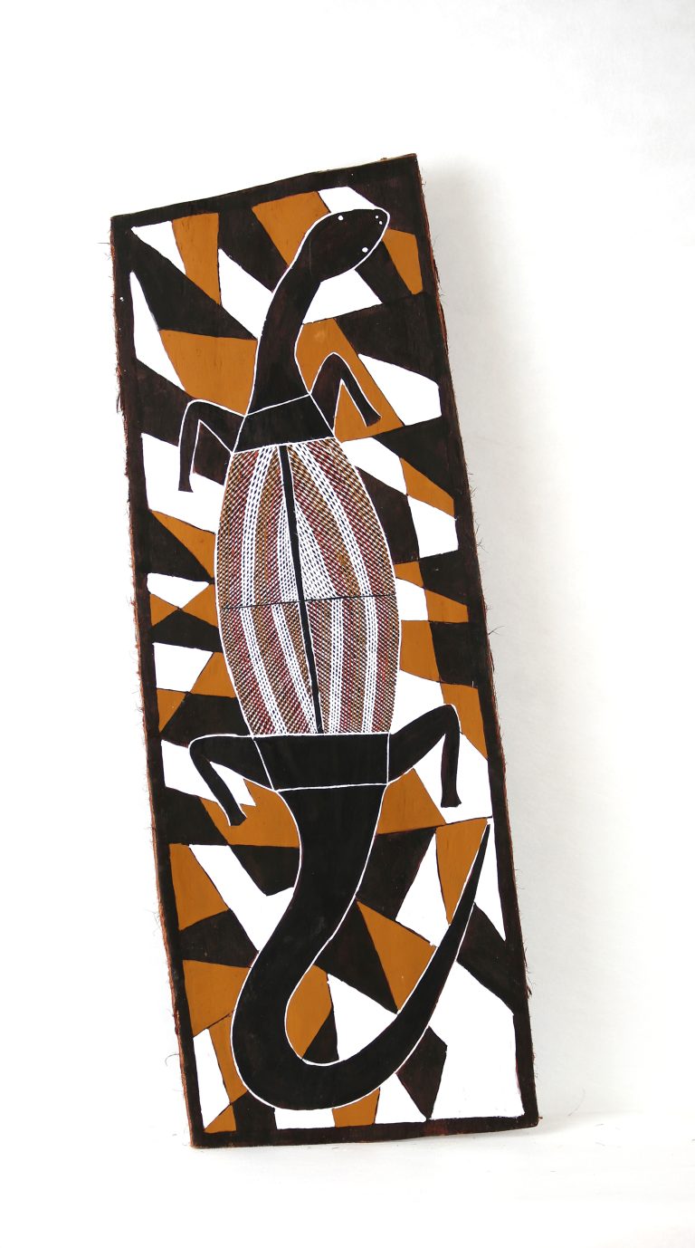Burarr (Water goanna) - Bark Painting - Hedley Brian
